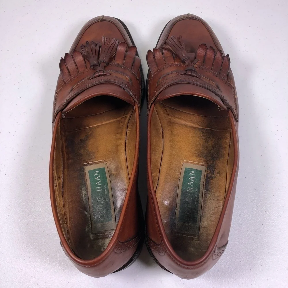 COLE Haan Tassel Kilt Mens Loafer Shoes Leather